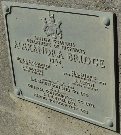 Plaque posted on Alexandra Bridge