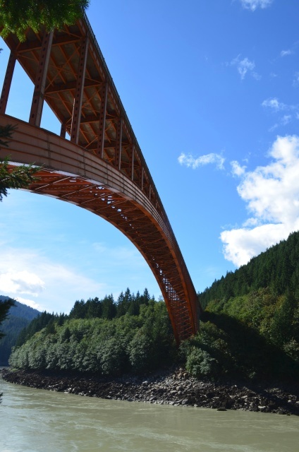 View from below the bridge, slightly upstream.