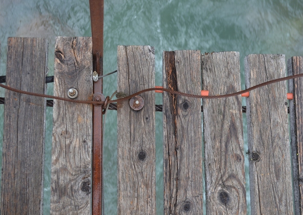 Detail of cables on Ole Creek Bridge