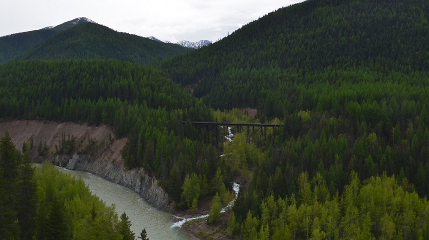 Photo of railroad bridge across Sheep Creek