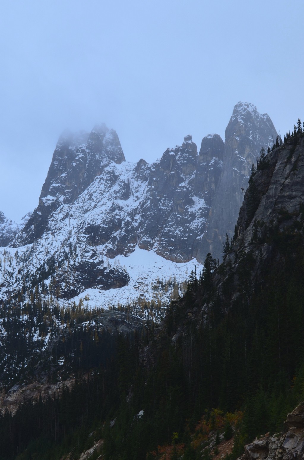Early snow on Early Winters Spires,near the Pacific Crest Trail